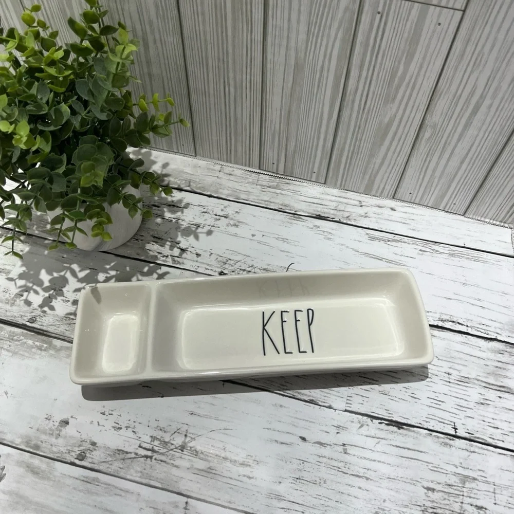Rae Dunn White  Dish Desk Jewelry Organizer Tray